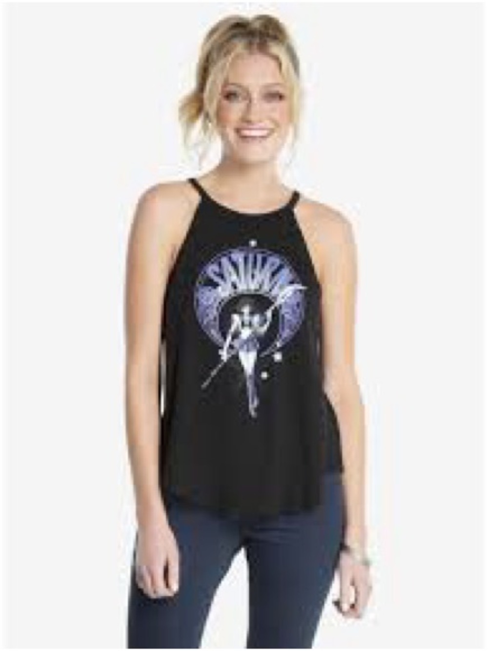 Sailor Moon Sailor Saturn High Neck Womens Tank sz L